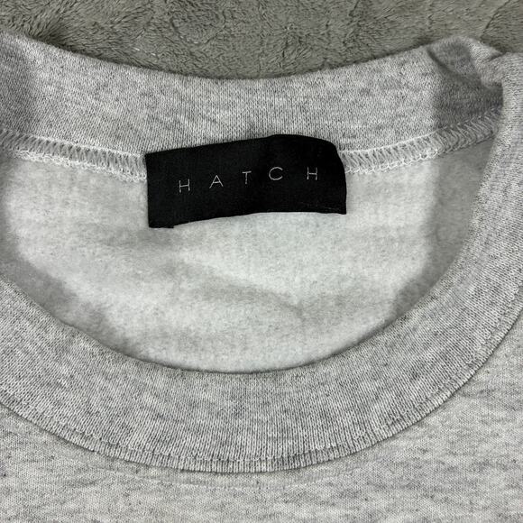 Hatch Men’s Pops Fleece Crewneck Pullover Sweatshirt Size Medium Gray - Picture 4 of 8
